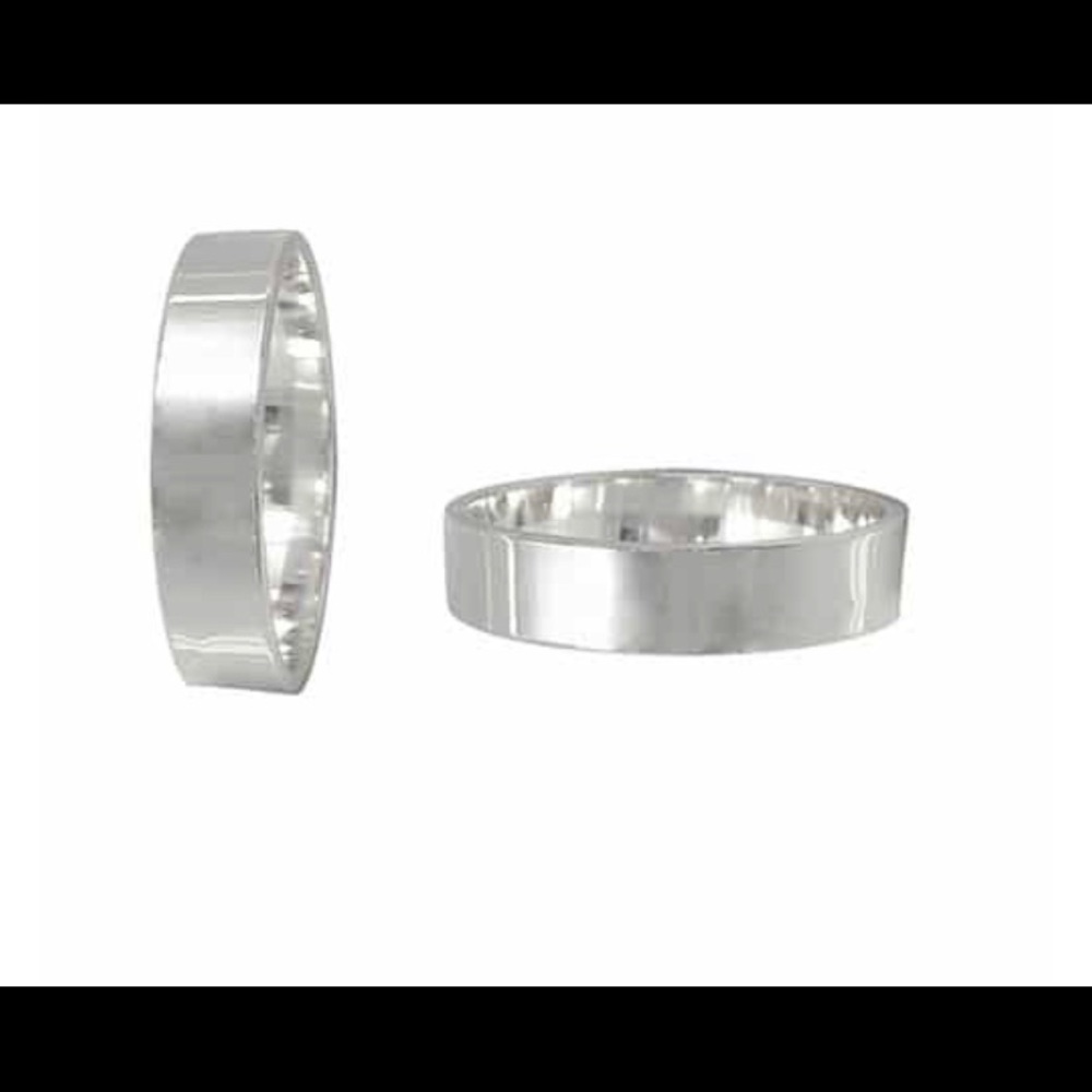 925 sterling silver flat band with 3 mm width